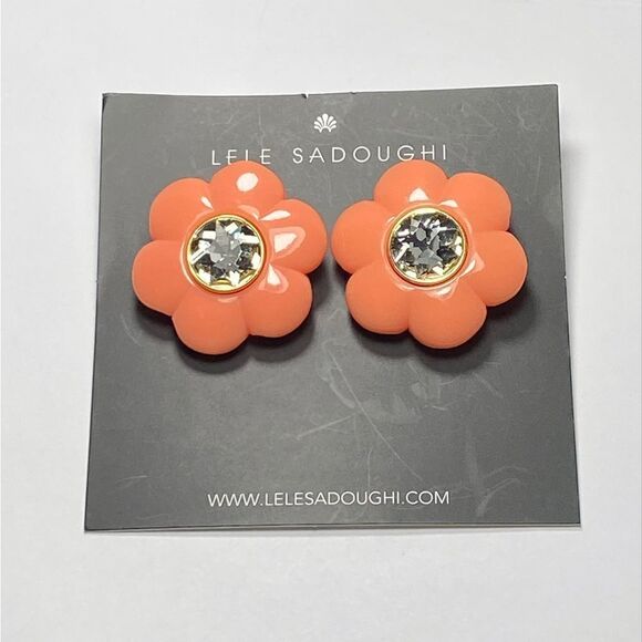 Lele Sadoughi Daphne 14K Gold-Plated, Resin, & Crystal Clip-On Earrings - Picture 2 of 7